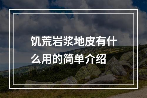 饥荒岩浆地皮有什么用的简单介绍