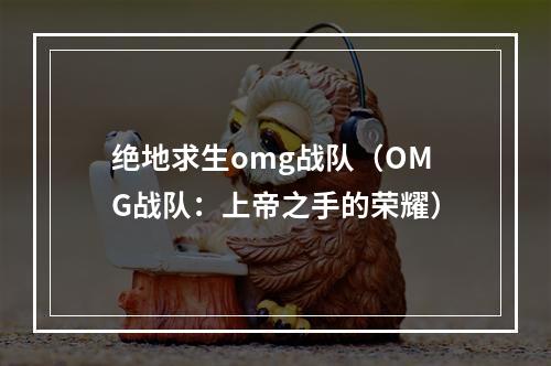 绝地求生omg战队（OMG战队：上帝之手的荣耀）