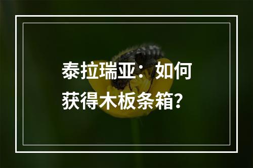 泰拉瑞亚：如何获得木板条箱？