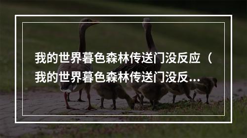 我的世界暮色森林传送门没反应（我的世界暮色森林传送门没反应？教你轻松解决！）