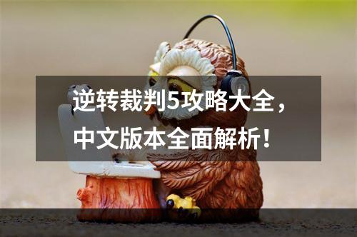 逆转裁判5攻略大全，中文版本全面解析！