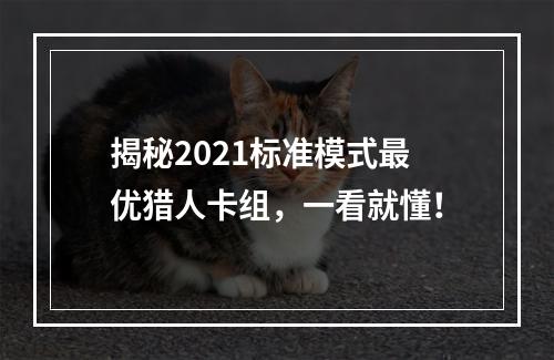 揭秘2021标准模式最优猎人卡组，一看就懂！