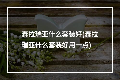 泰拉瑞亚什么套装好(泰拉瑞亚什么套装好用一点)