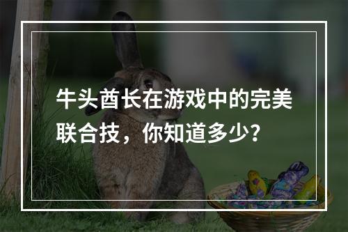 牛头酋长在游戏中的完美联合技，你知道多少？