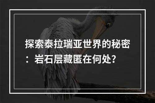 探索泰拉瑞亚世界的秘密：岩石层藏匿在何处？