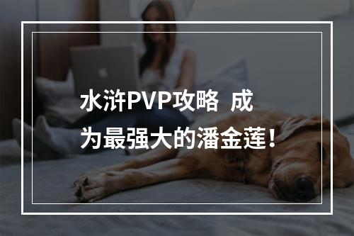 水浒PVP攻略  成为最强大的潘金莲！