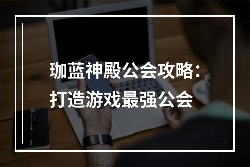 珈蓝神殿公会攻略：打造游戏最强公会