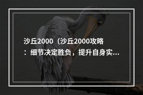 沙丘2000（沙丘2000攻略：细节决定胜负，提升自身实力才是王道）