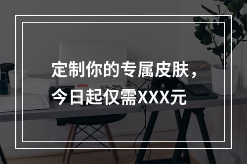 定制你的专属皮肤，今日起仅需XXX元