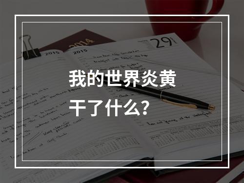 我的世界炎黄干了什么？