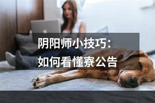 阴阳师小技巧：如何看懂寮公告