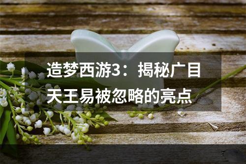 造梦西游3：揭秘广目天王易被忽略的亮点