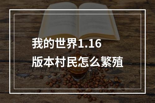 我的世界1.16版本村民怎么繁殖