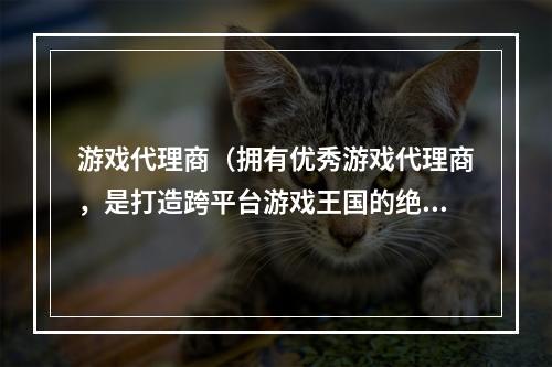 游戏代理商（拥有优秀游戏代理商，是打造跨平台游戏王国的绝佳抓手）