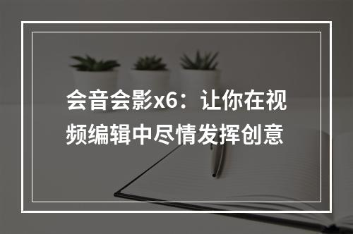 会音会影x6：让你在视频编辑中尽情发挥创意