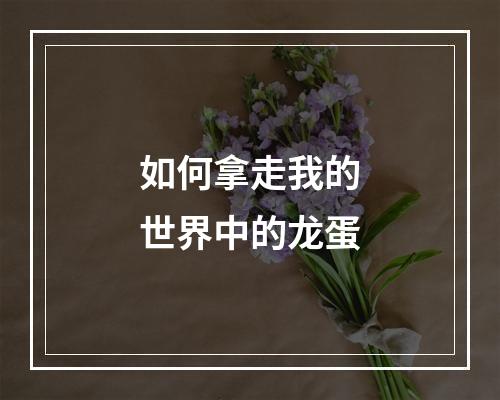 如何拿走我的世界中的龙蛋