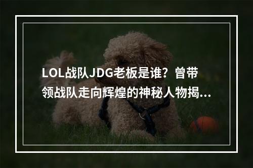 LOL战队JDG老板是谁？曾带领战队走向辉煌的神秘人物揭秘