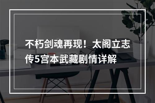 不朽剑魂再现！太阁立志传5宫本武藏剧情详解