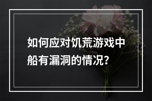 如何应对饥荒游戏中船有漏洞的情况？