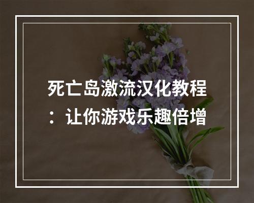 死亡岛激流汉化教程：让你游戏乐趣倍增