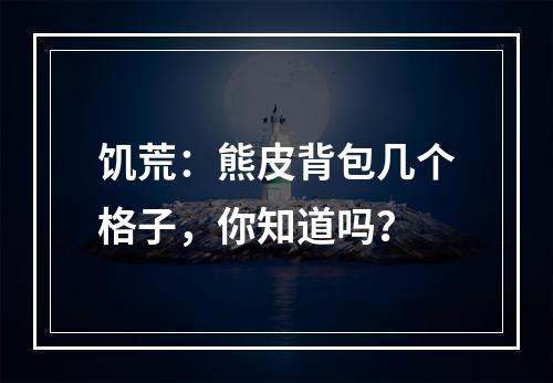 饥荒：熊皮背包几个格子，你知道吗？