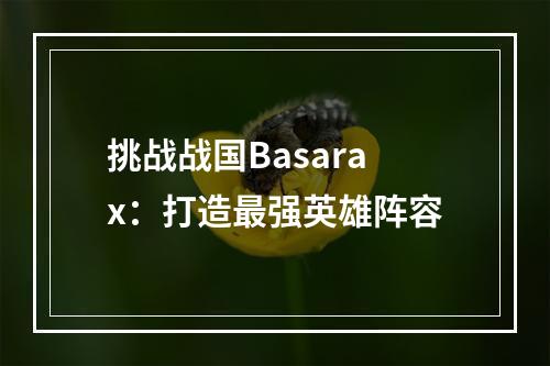 挑战战国Basarax：打造最强英雄阵容