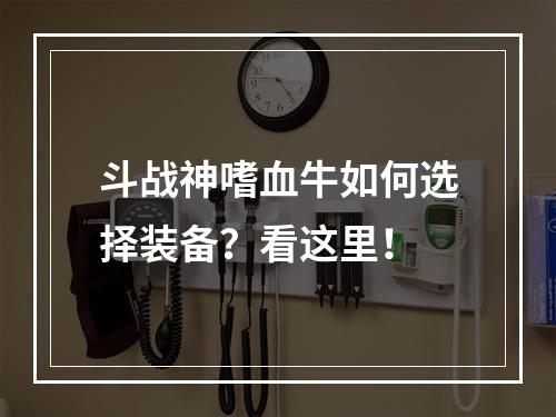 斗战神嗜血牛如何选择装备？看这里！