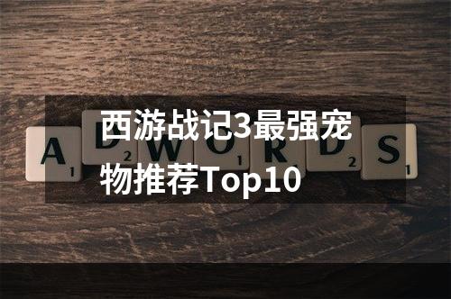 西游战记3最强宠物推荐Top10