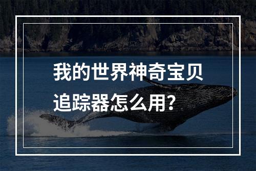 我的世界神奇宝贝追踪器怎么用？