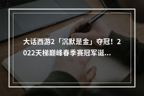 大话西游2「沉默是金」夺冠！2022天梯巅峰春季赛冠军诞生--游戏攻略网