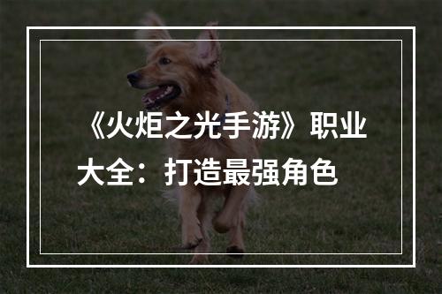 《火炬之光手游》职业大全：打造最强角色