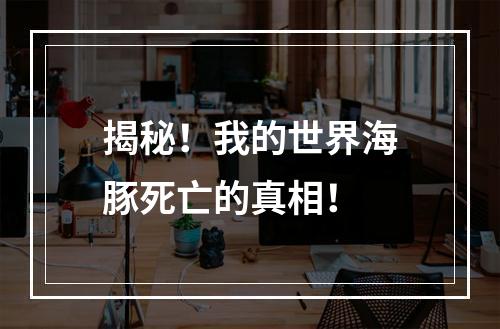 揭秘！我的世界海豚死亡的真相！