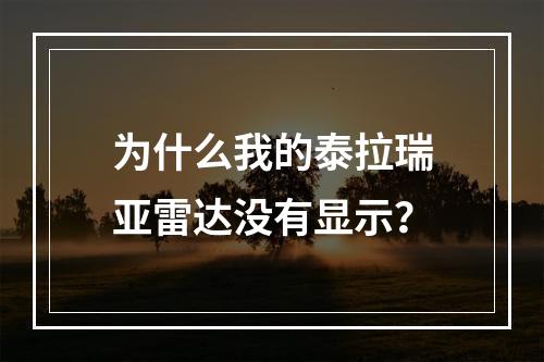 为什么我的泰拉瑞亚雷达没有显示？