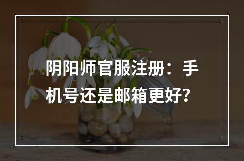 阴阳师官服注册：手机号还是邮箱更好？