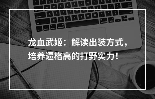 龙血武姬：解读出装方式，培养逼格高的打野实力！