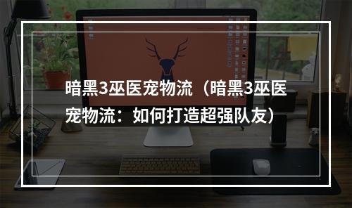 暗黑3巫医宠物流（暗黑3巫医宠物流：如何打造超强队友）