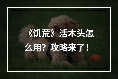 《饥荒》活木头怎么用？攻略来了！