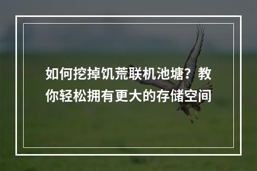 如何挖掉饥荒联机池塘？教你轻松拥有更大的存储空间