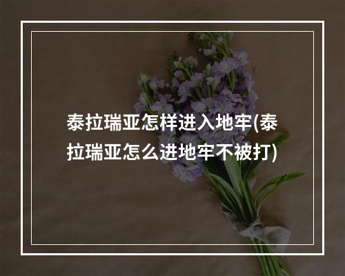 泰拉瑞亚怎样进入地牢(泰拉瑞亚怎么进地牢不被打)