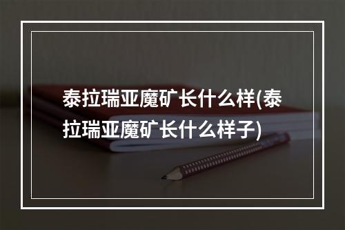 泰拉瑞亚魔矿长什么样(泰拉瑞亚魔矿长什么样子)