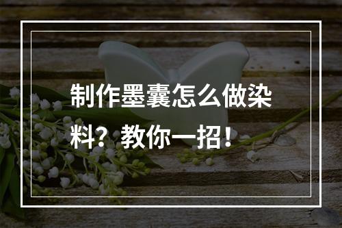 制作墨囊怎么做染料？教你一招！