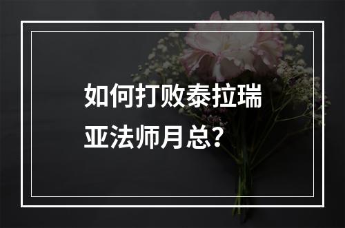 如何打败泰拉瑞亚法师月总？