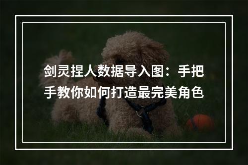 剑灵捏人数据导入图：手把手教你如何打造最完美角色