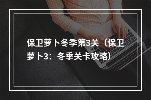 保卫萝卜冬季第3关（保卫萝卜3：冬季关卡攻略）