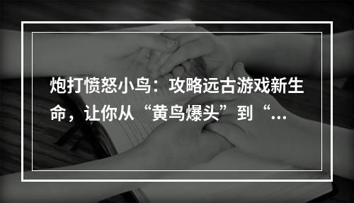 炮打愤怒小鸟：攻略远古游戏新生命，让你从“黄鸟爆头”到“白鸟毁城”！