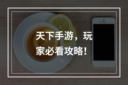 天下手游，玩家必看攻略！