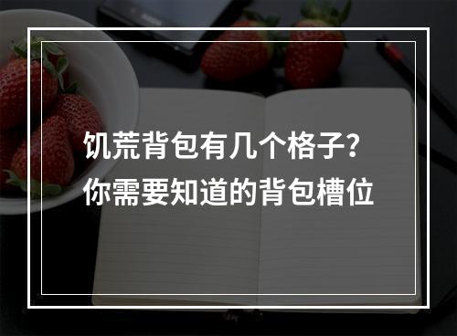 饥荒背包有几个格子？你需要知道的背包槽位