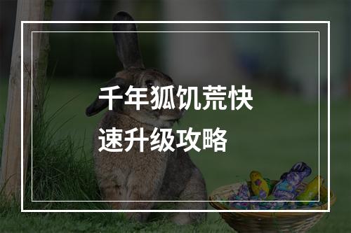 千年狐饥荒快速升级攻略