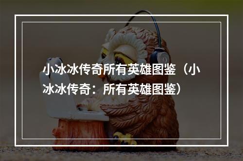 小冰冰传奇所有英雄图鉴（小冰冰传奇：所有英雄图鉴）