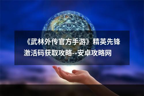 《武林外传官方手游》精英先锋激活码获取攻略--安卓攻略网